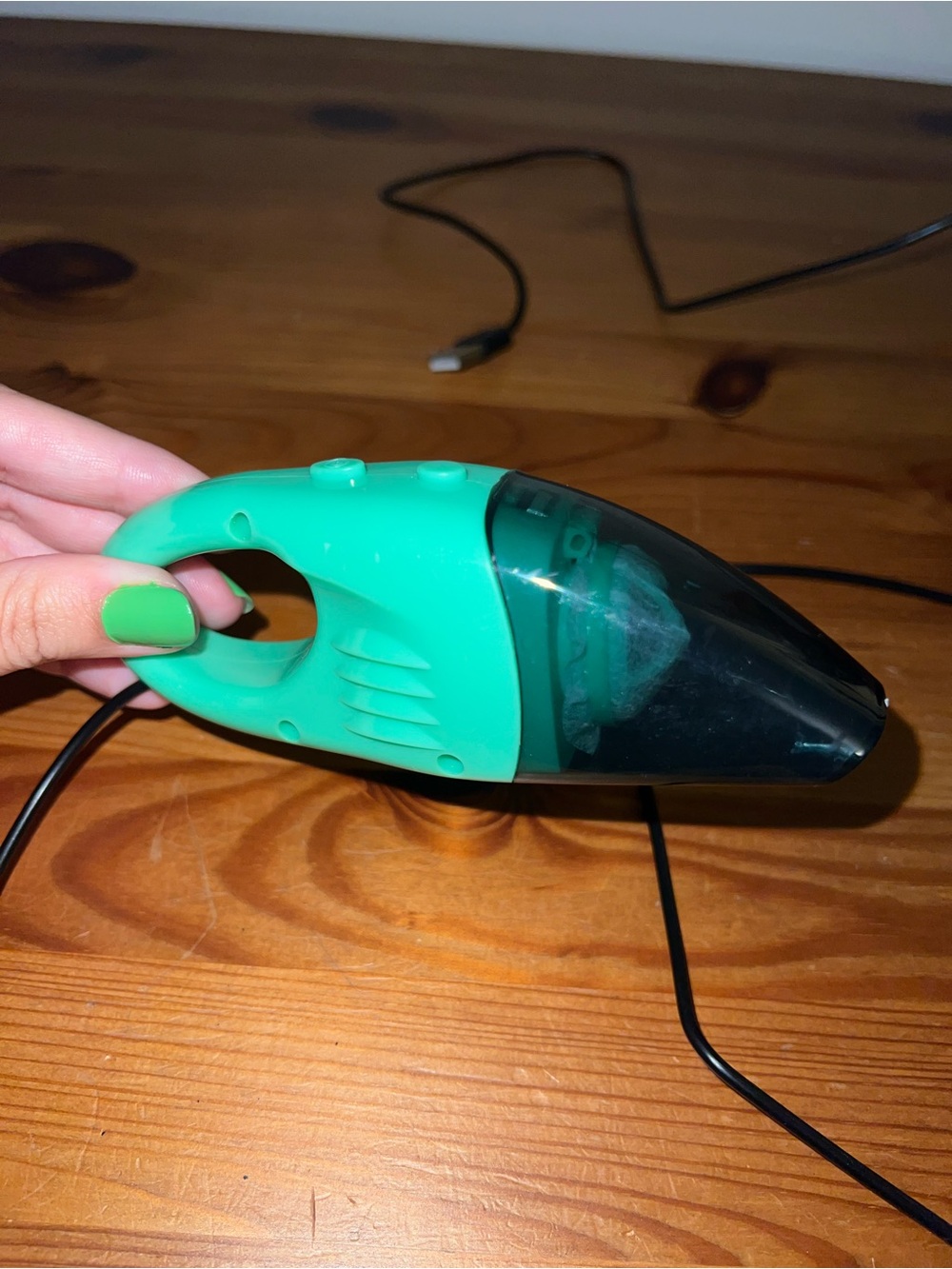 Compact Green Handheld Vacuum Cleaner - Portable Corded Spot Vacuum